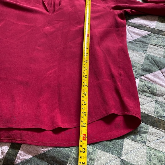 Madewell Tie-Neck Blouse Size Small Red 100%Silk Office Work Casual Feminine - Picture 11 of 11